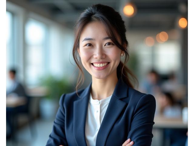 성공적인 커리어 우먼의 자신감 있는 모습