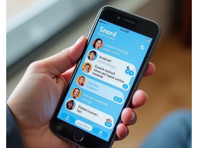 활발하게 소통하는 온라인 커뮤니티의 사람들을 보여주는 모바일 앱 인터페이스