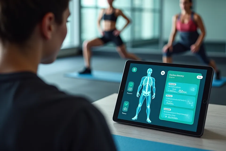 개인 운동 처방 시스템과 AI 코칭을 보여주는 화면